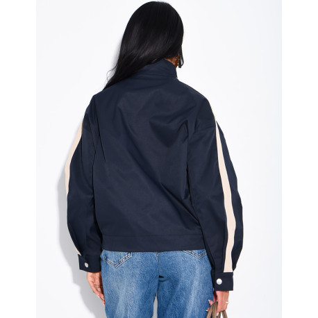 Veste imperméable à bandes contrastantes
