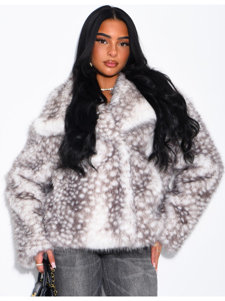 Veste en fausse fourrure à motif bambi