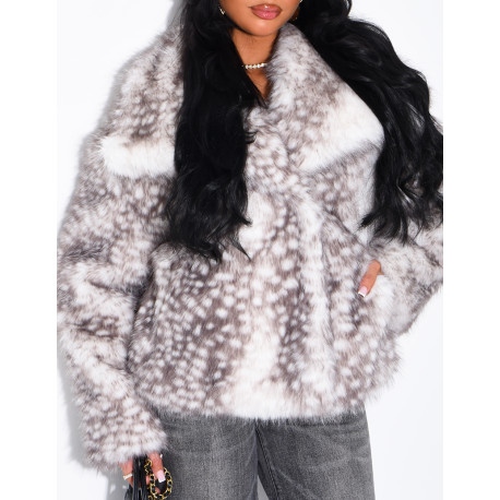 Veste en fausse fourrure à motif bambi