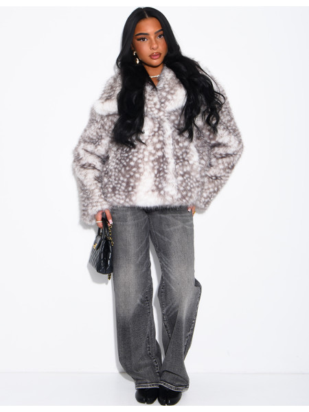 Veste en fausse fourrure à motif bambi