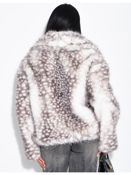 Veste en fausse fourrure à motif bambi