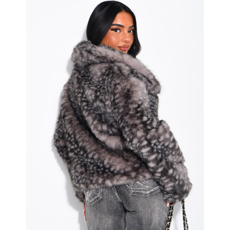 Faux fur jacket with a Bambi print