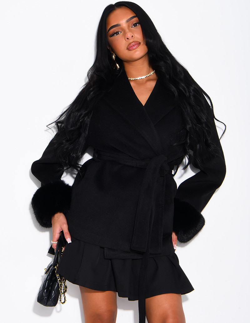 Manteau mi-long en feutrine...