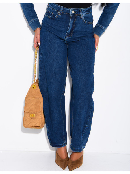 Jeans in verwaschenem Blau im Barrel-Schnitt