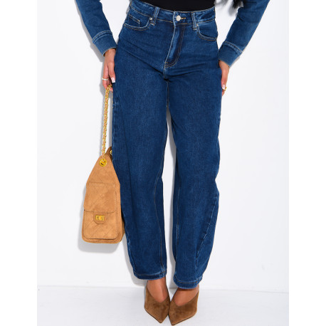 Jeans in verwaschenem Blau im Barrel-Schnitt