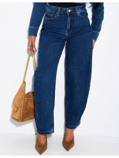 Jeans in verwaschenem Blau im Barrel-Schnitt