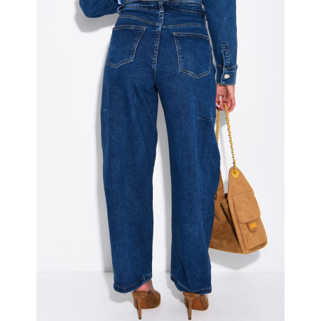 Jeans in verwaschenem Blau im Barrel-Schnitt