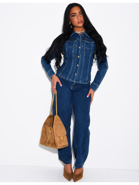 Jeans in verwaschenem Blau im Barrel-Schnitt