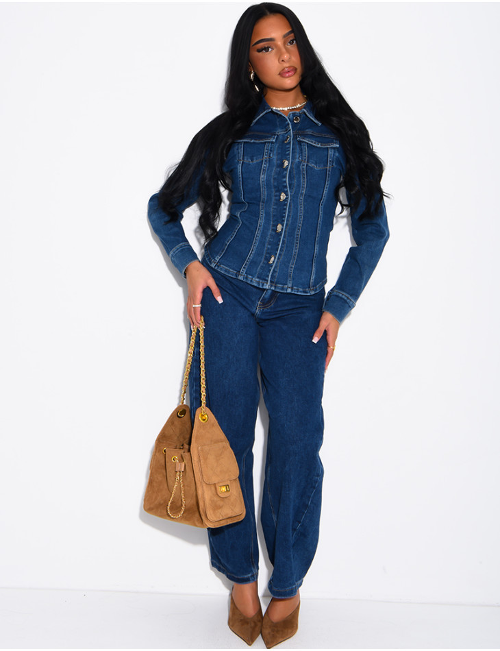 Jeans in verwaschenem Blau im Barrel-Schnitt