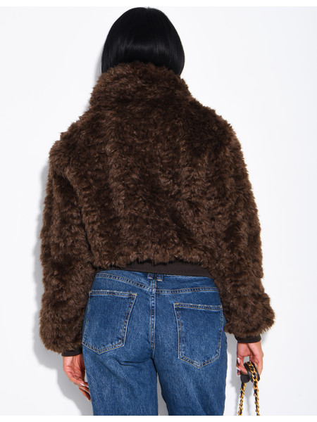 Veste en fausse fourrure effet bouclée