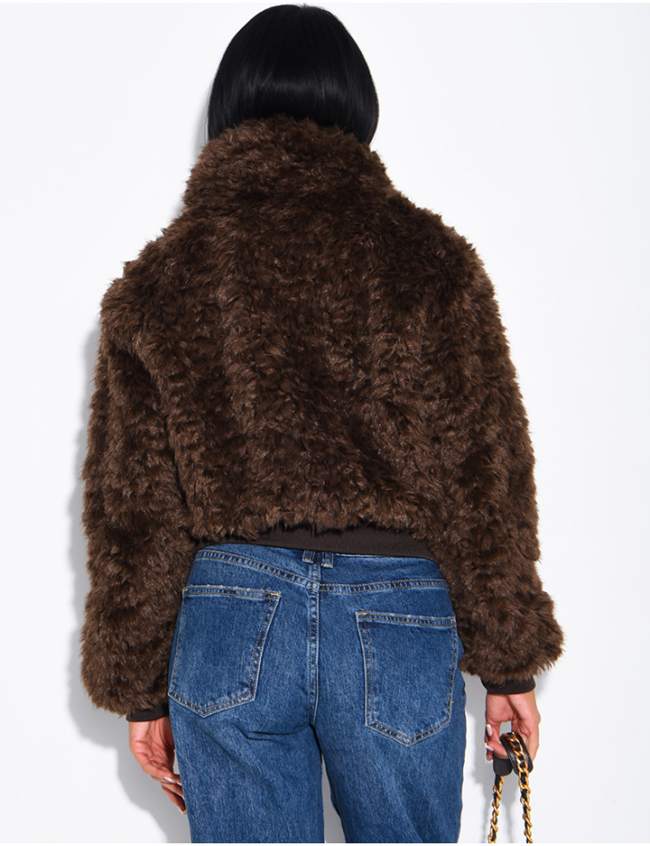 Veste en fausse fourrure effet bouclée
