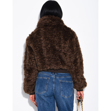 Veste en fausse fourrure effet bouclée