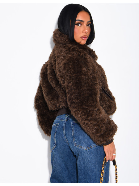 Veste en fausse fourrure effet bouclée