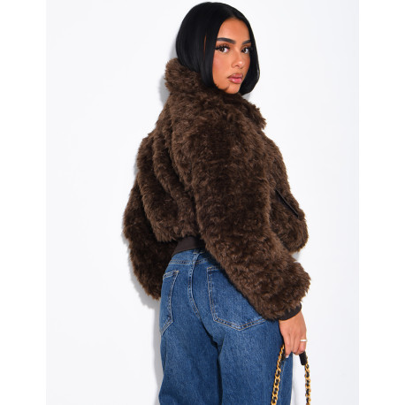 Veste en fausse fourrure effet bouclée