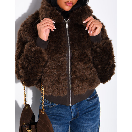 Veste en fausse fourrure effet bouclée