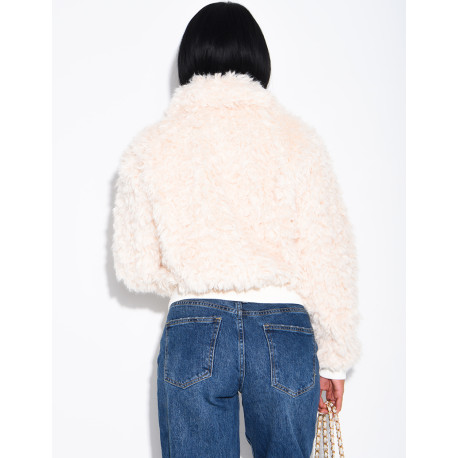Jacke aus Kunstfell mit Lockenoptik