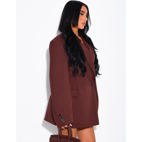 Fitted blazer with shoulder pads