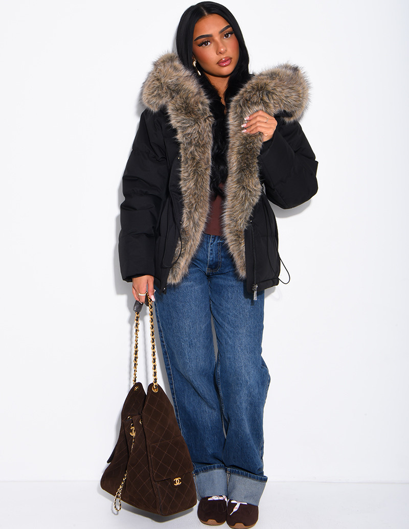 Mittellange Steppjacke mit...