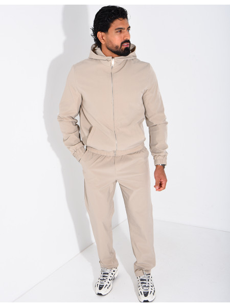 Ensemble en tissu imperméable pantalon et veste à capuche