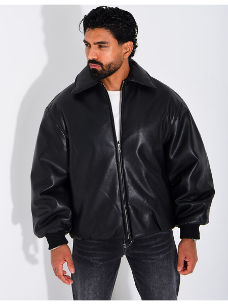 Bombers en simili cuir