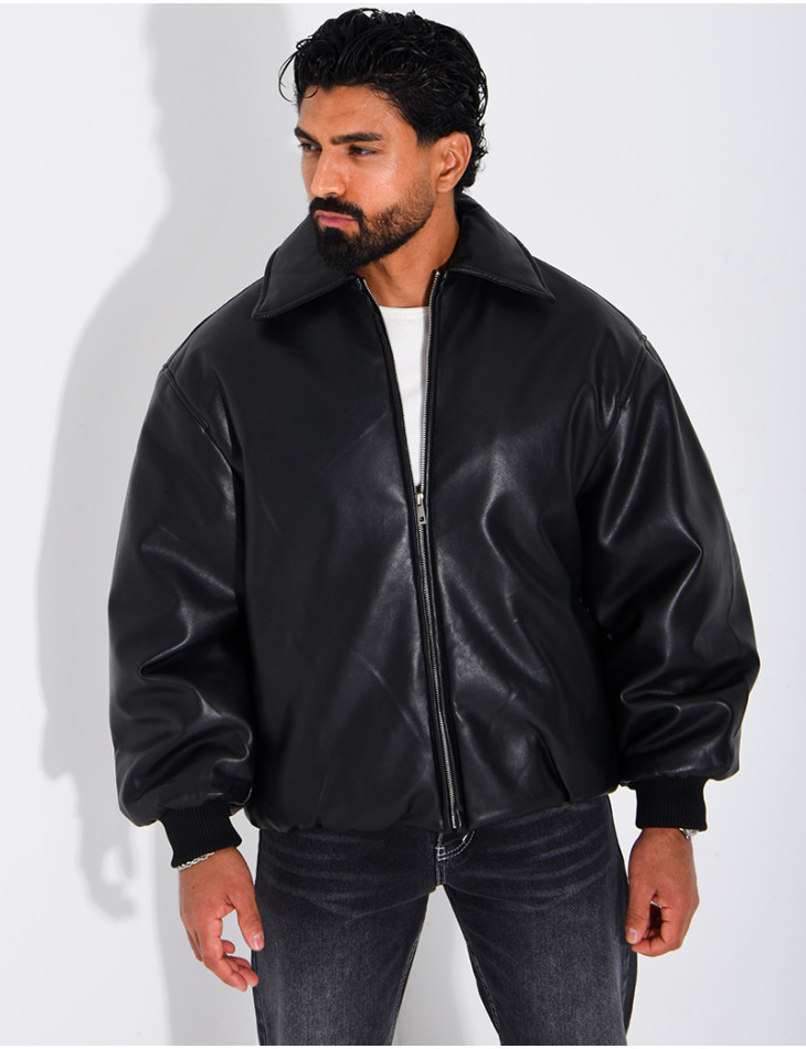 Bombers en simili cuir