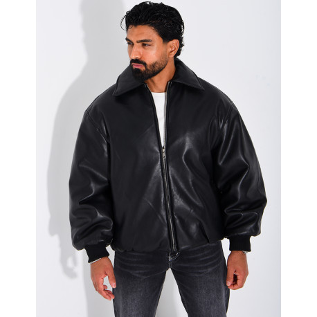 Bombers en simili cuir
