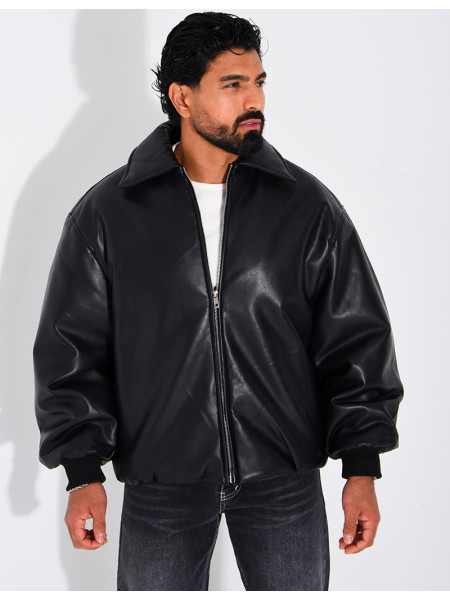 Bombers en simili cuir