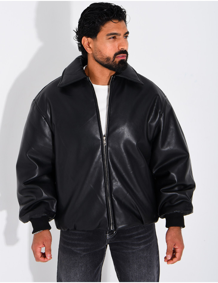 Bombers en simili cuir