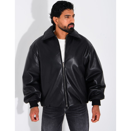 Bombers en simili cuir