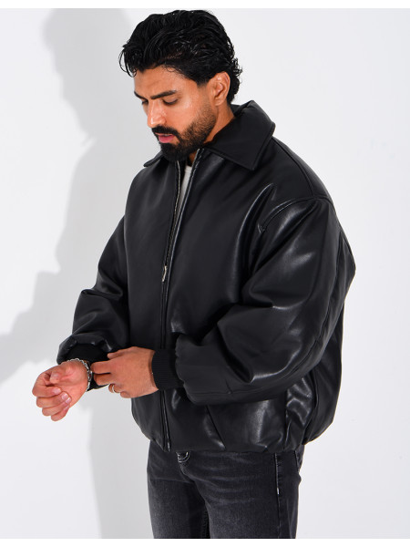 Bombers en simili cuir