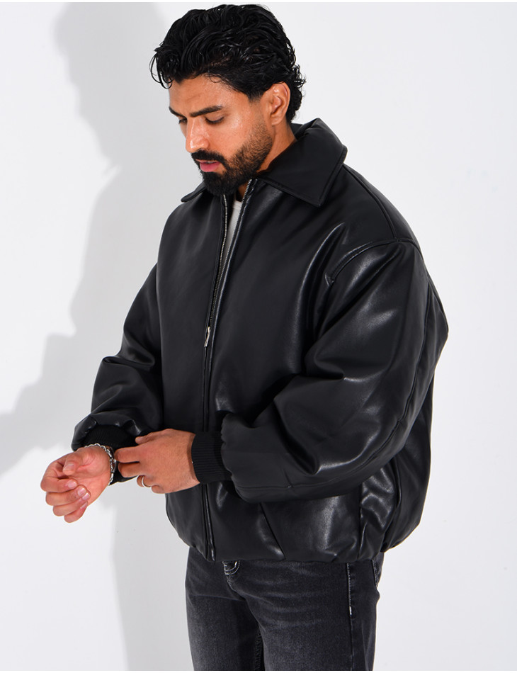 Bombers en simili cuir