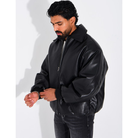 Bombers en simili cuir
