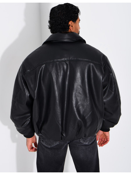 Bombers en simili cuir