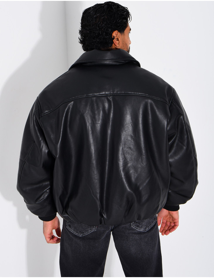 Bombers en simili cuir
