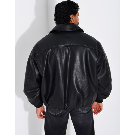 Bombers en simili cuir