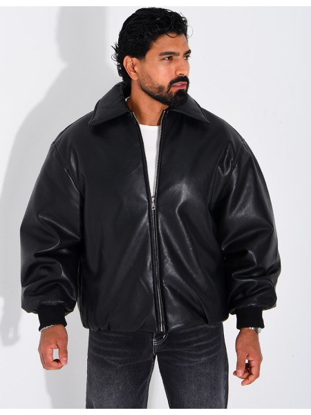 Bombers en simili cuir