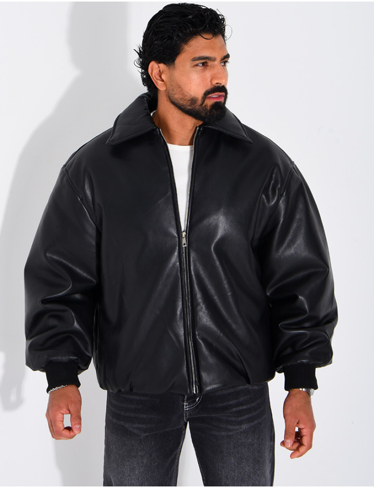 Bombers en simili cuir