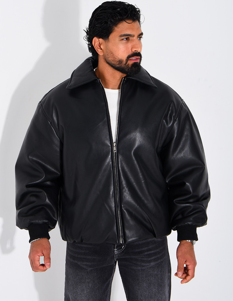 Bombers en simili cuir