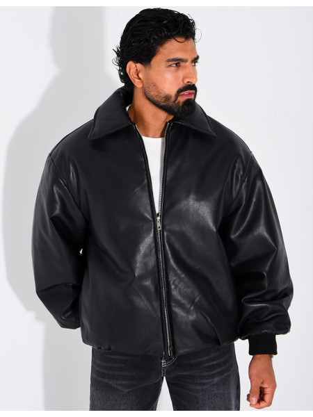 Bombers en simili cuir
