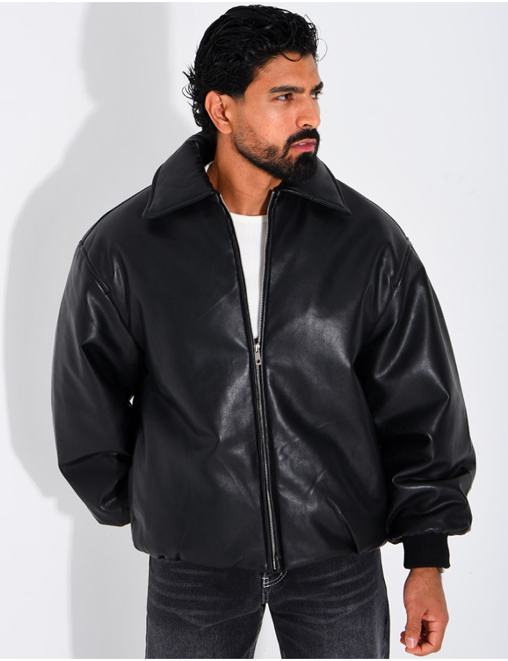 Bombers en simili cuir