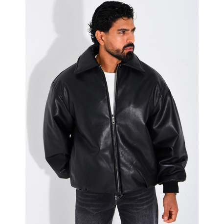 Bombers en simili cuir