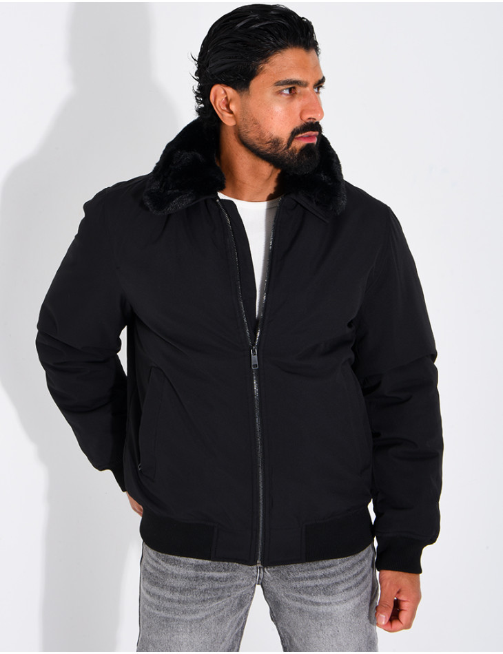 Blouson col fourrure