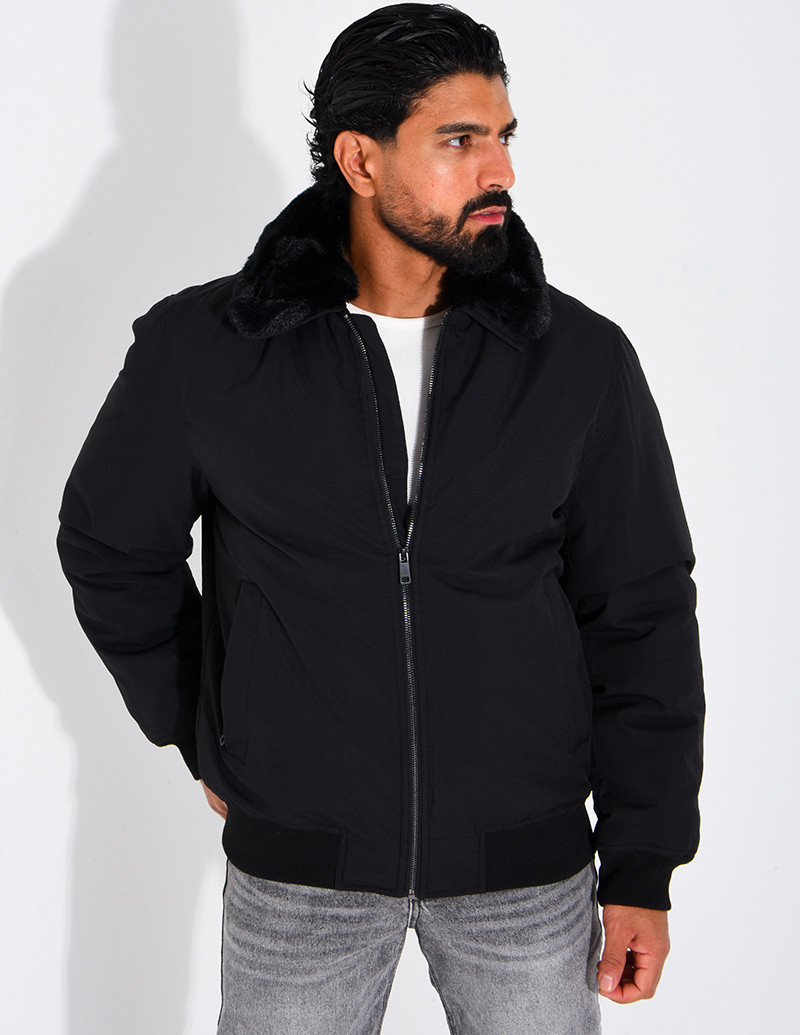 Blouson col fourrure