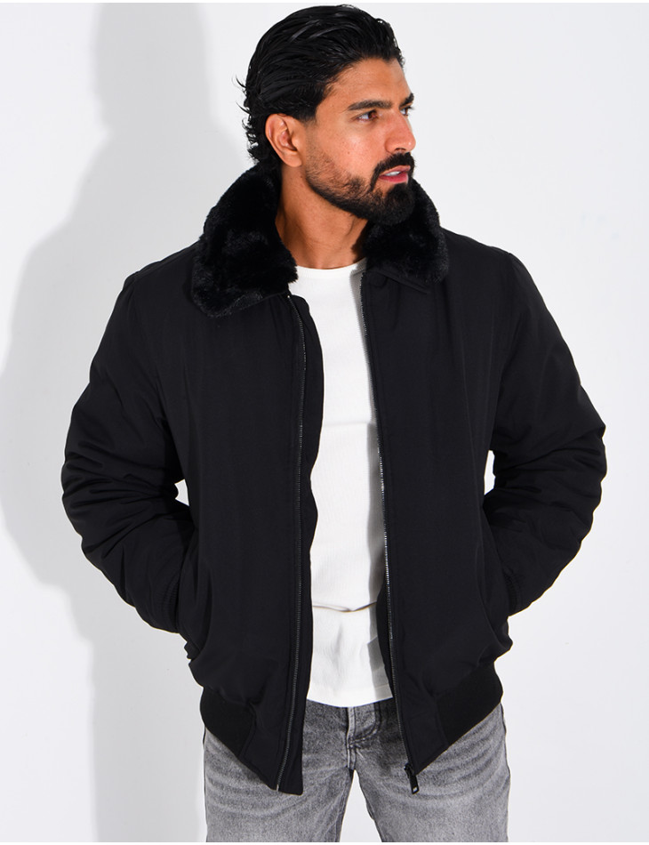 Blouson col fourrure