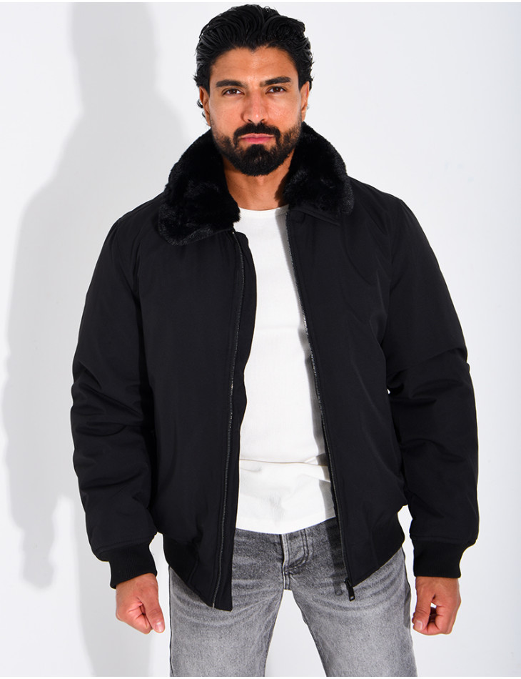 Blouson col fourrure