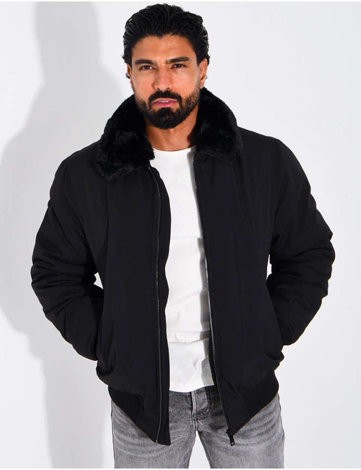 Blouson col fourrure