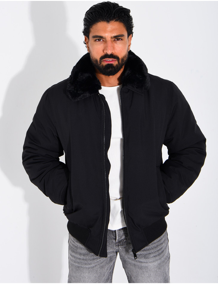Blouson col fourrure