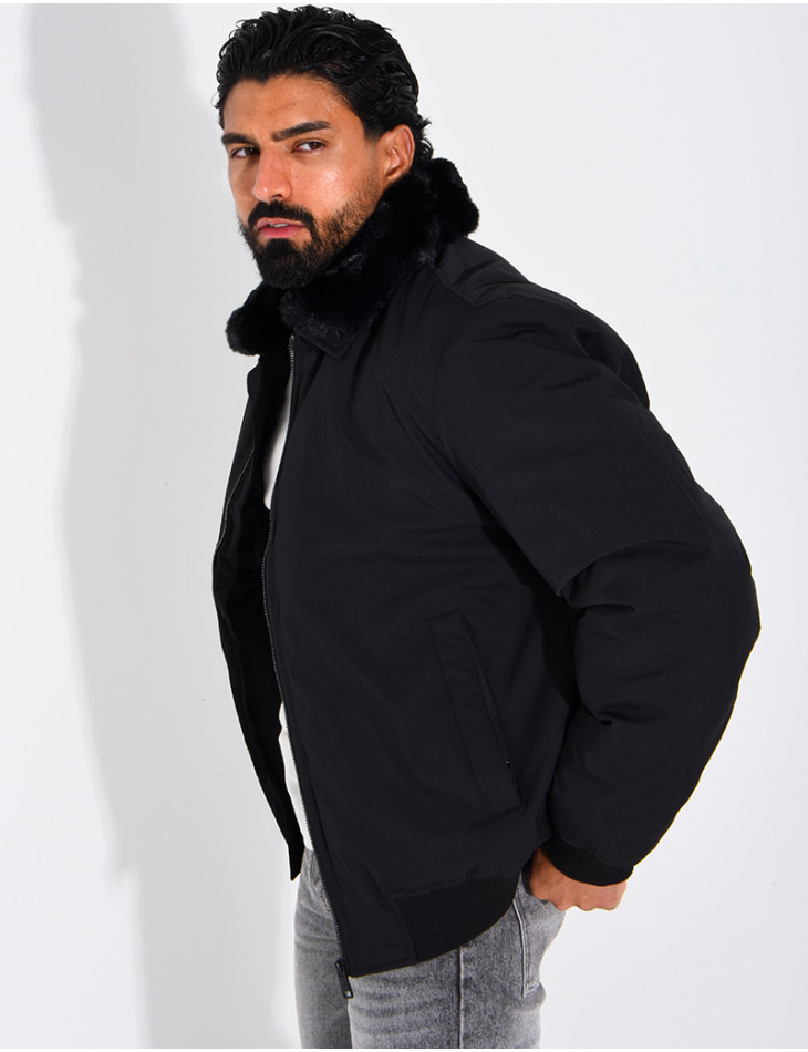 Blouson col fourrure