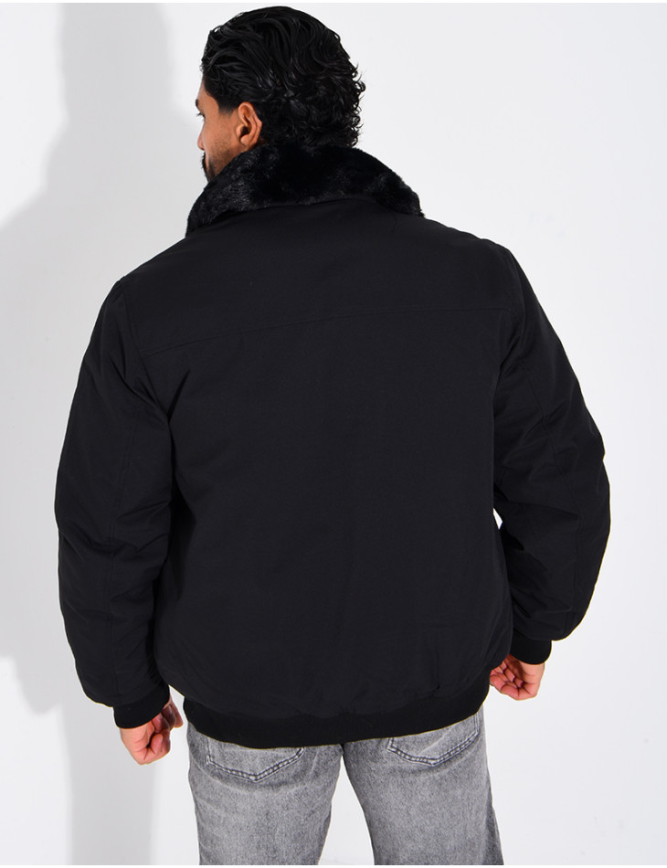 Blouson col fourrure