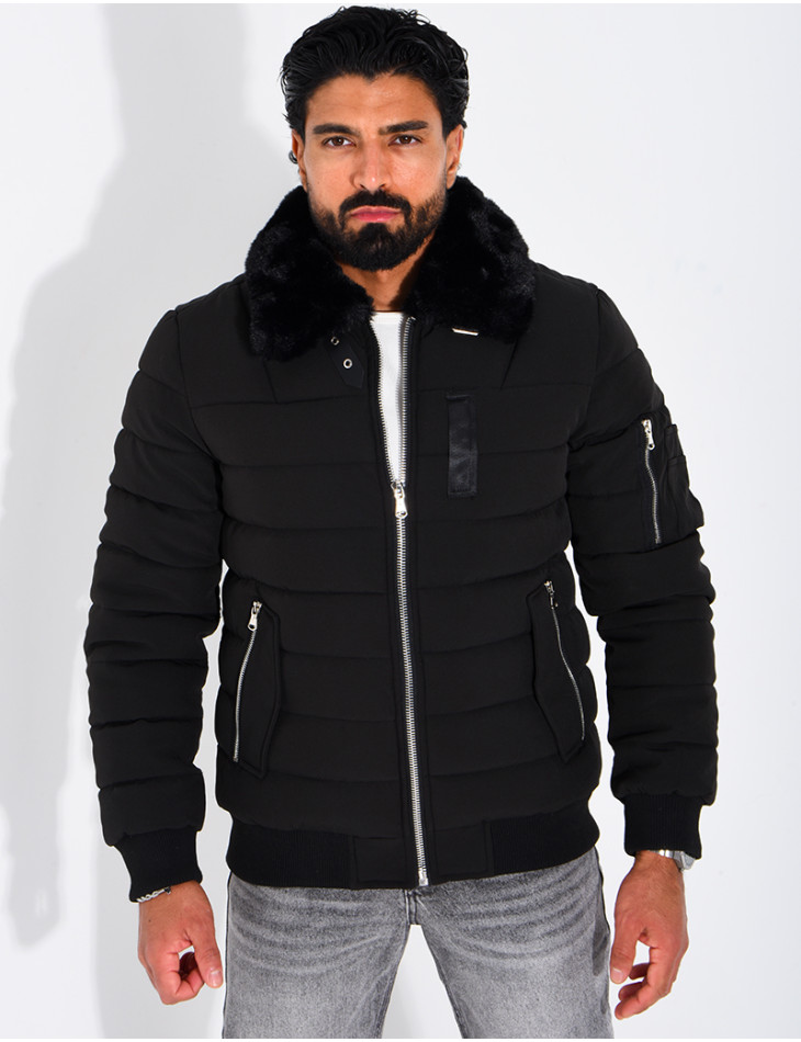 Blouson col fourrure